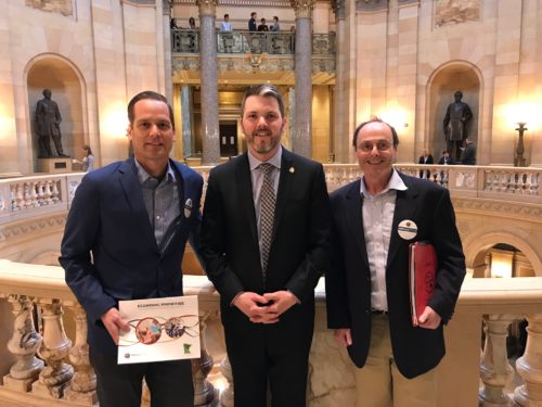 Nate Dorr (left), Senator Mark Johnson (center) and Tim Flathers (right)
