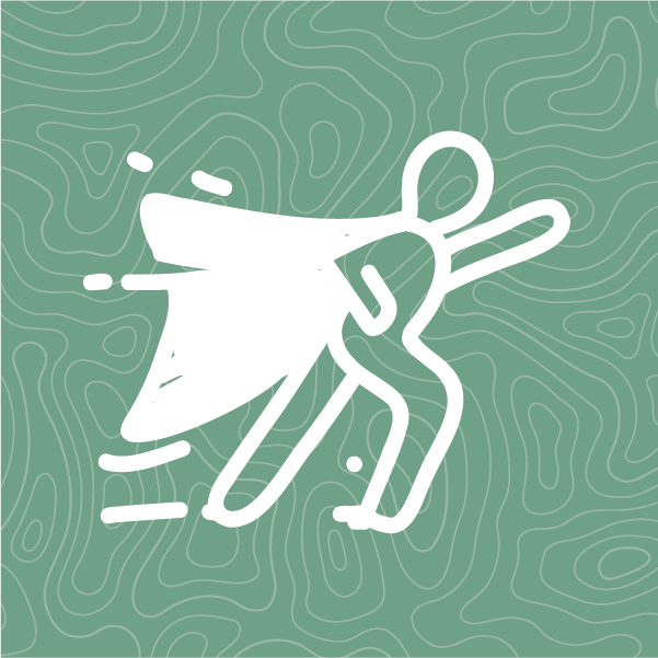 Illustration of a person with a cape